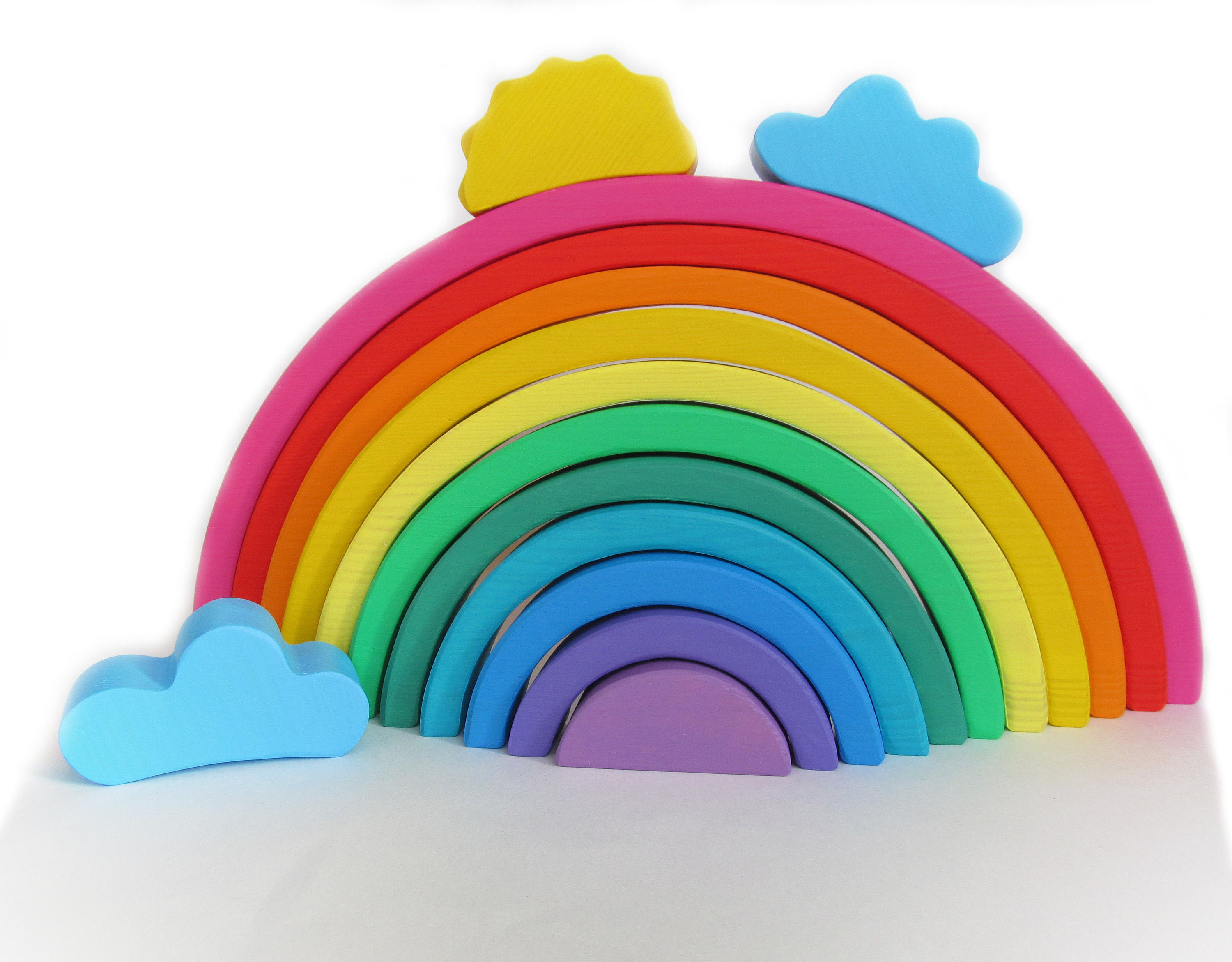 Regalo para el bebé arco iris gran apilador juego de | Etsy