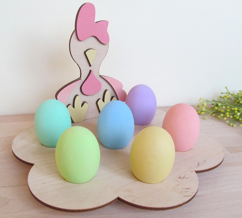 Wooden Pastel Rainbow EGGS 2.5 6 Easter Eggs Easter Etsy