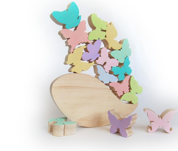 wooden butterfly toy