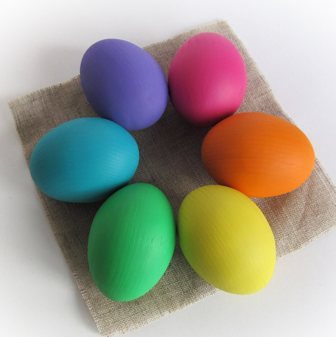 Easter Gift Baby, Wooden Rainbow 6 EGGS, Easter Eggs 2.5or 1.6 Pretend Play Play Food Waldorf