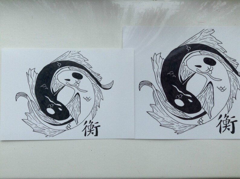 Тату инь янь парные эскизы