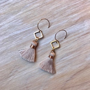 Cream Tassel Gold Neutral Everyday Earrings