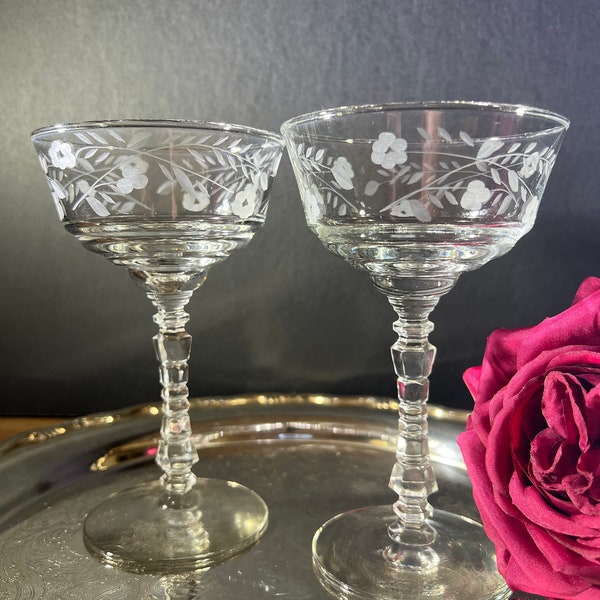 Vintage Rock Sharpe "Halifax" champagneglazen - Crafty Cocktails - Set van 2