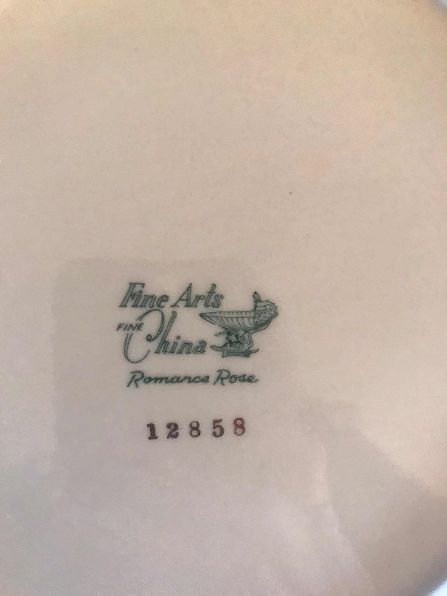 Fine Arts China Romance Rose Dinner Plate Set of 5 Vintage China