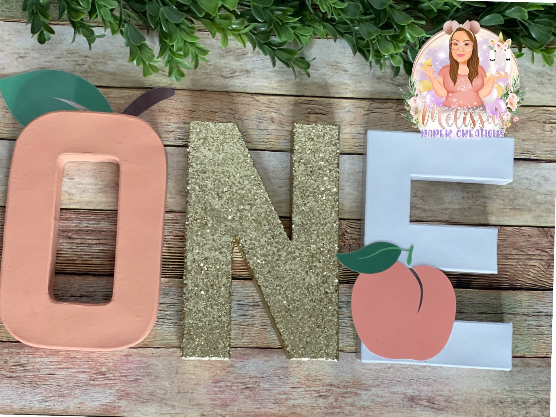 Peach Themed Letters/Peaches/Peach Decor/Themed Letters/One Etsy