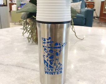 Live for Winter insulated tumbler // minnesota travel mug // MN coffee mug // minnesota mug // MN tumbler // Stainless Steel travel mug