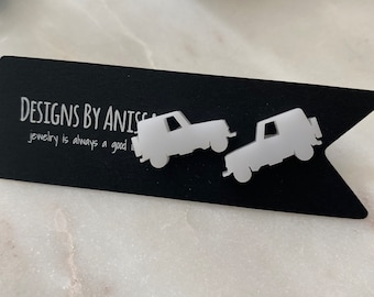 General Purpose Adventure Vehicle Earrings - White
