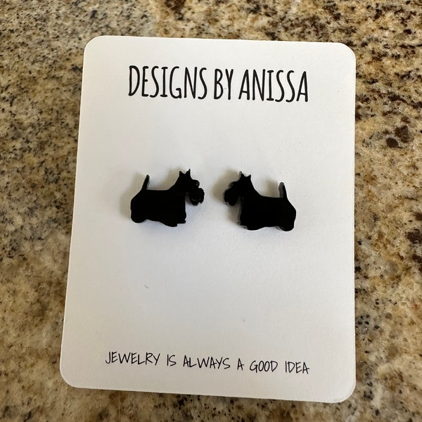 Scottish Terrier Earrings - Black