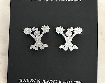Cheerleader with Pom-poms Earrings