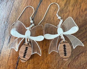 Footballs & Bows Earrings
