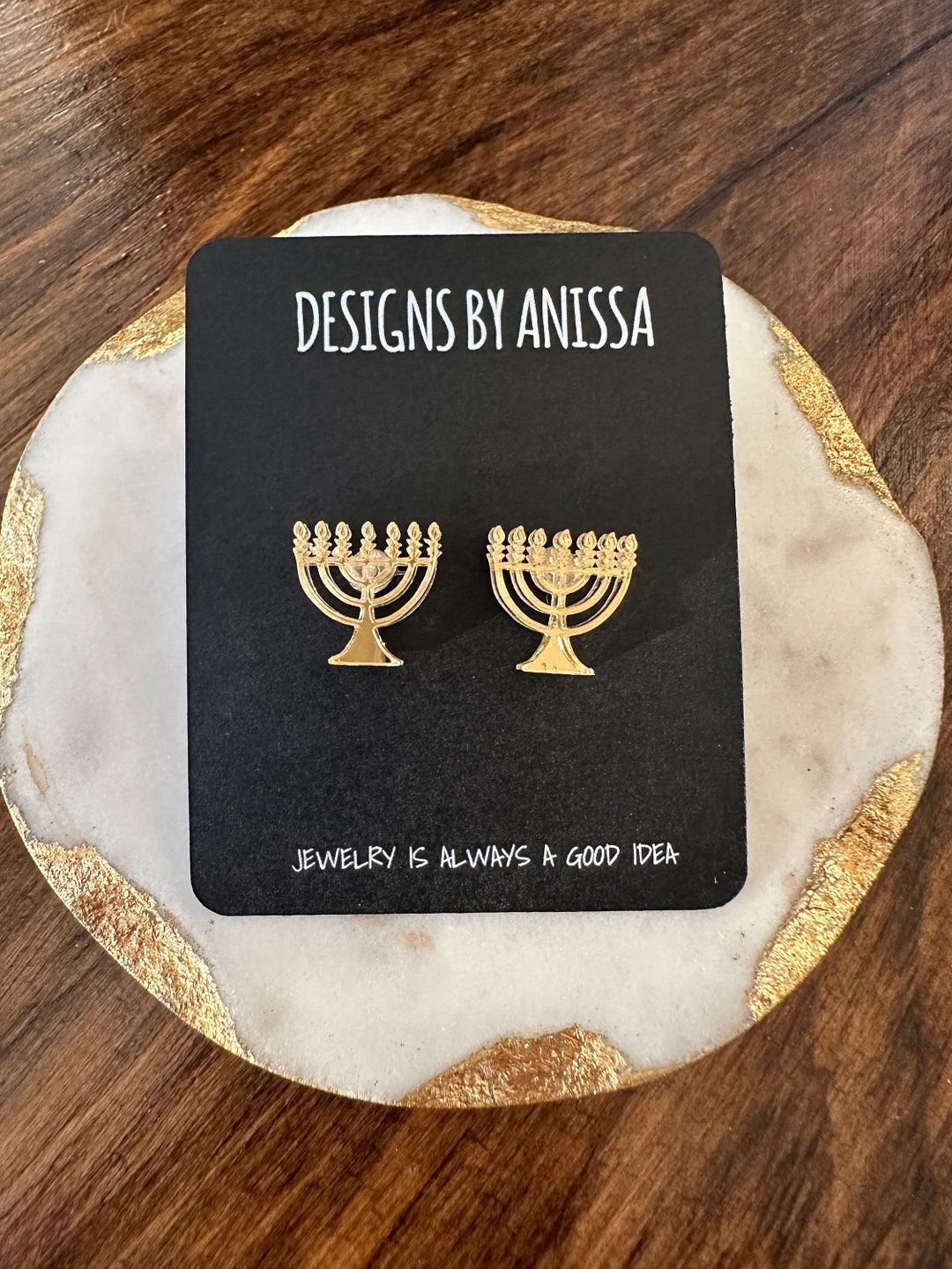 Menorah Earrings Gold Mirror Etsy menorah-earrings-gold-mirror-etsy