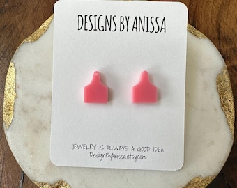Ear Tags Earrings - Pink
