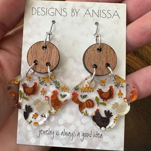 Chicken Print Earrings