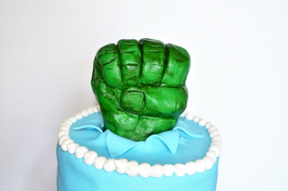 pix Hulk Fist Birthday Cake incredible hulk fist fondant cake topper