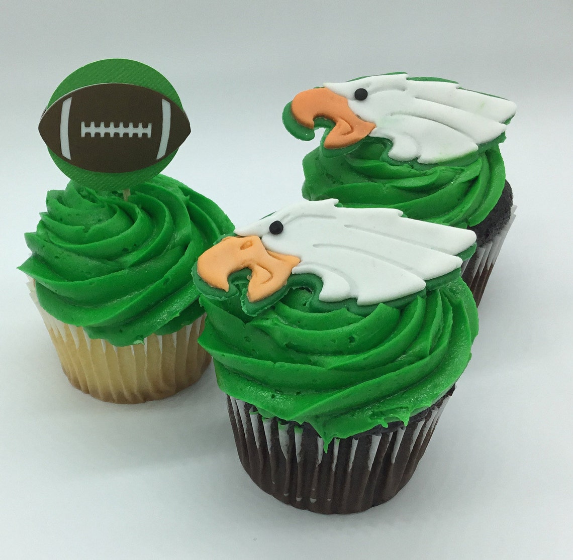 Eagles fondant cupcake toppers Philadelphia Eagles party Etsy