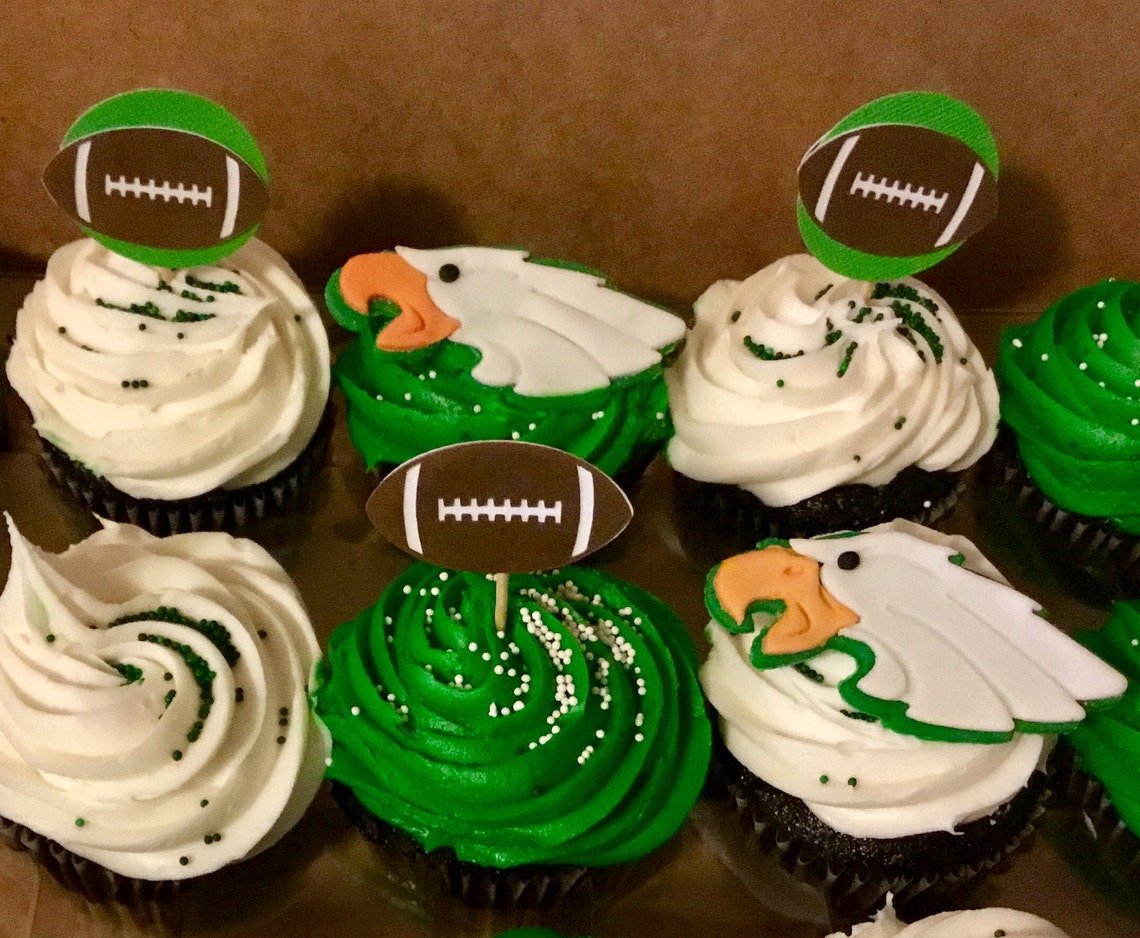 Eagles fondant cupcake toppers Philadelphia Eagles party Etsy