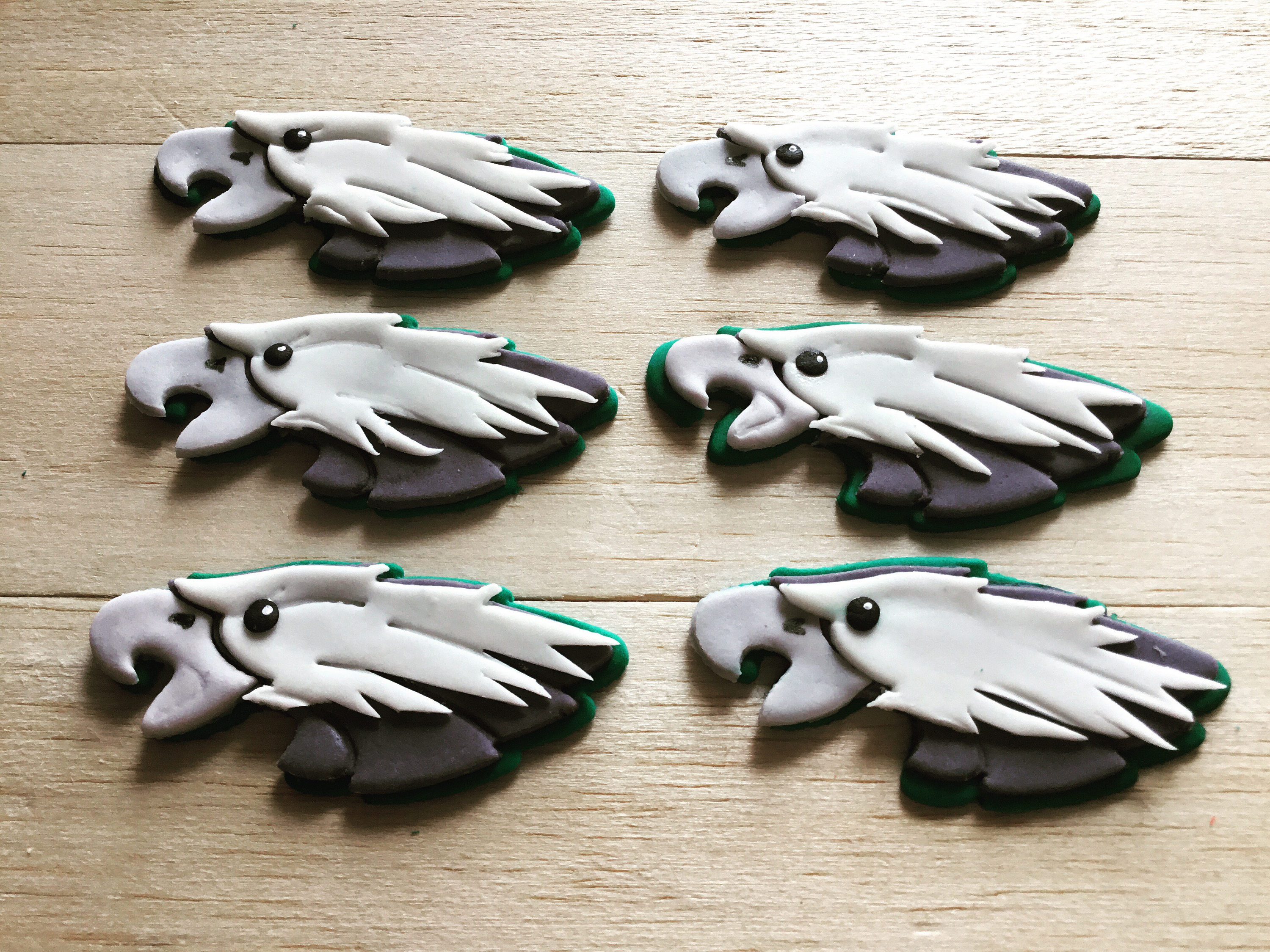 Eagles fondant cupcake toppers Philadelphia Eagles party | Etsy