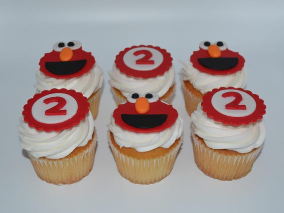 Elmo Cupcakes Sesame Street Party Elmo Party Elmo Fondant Etsy