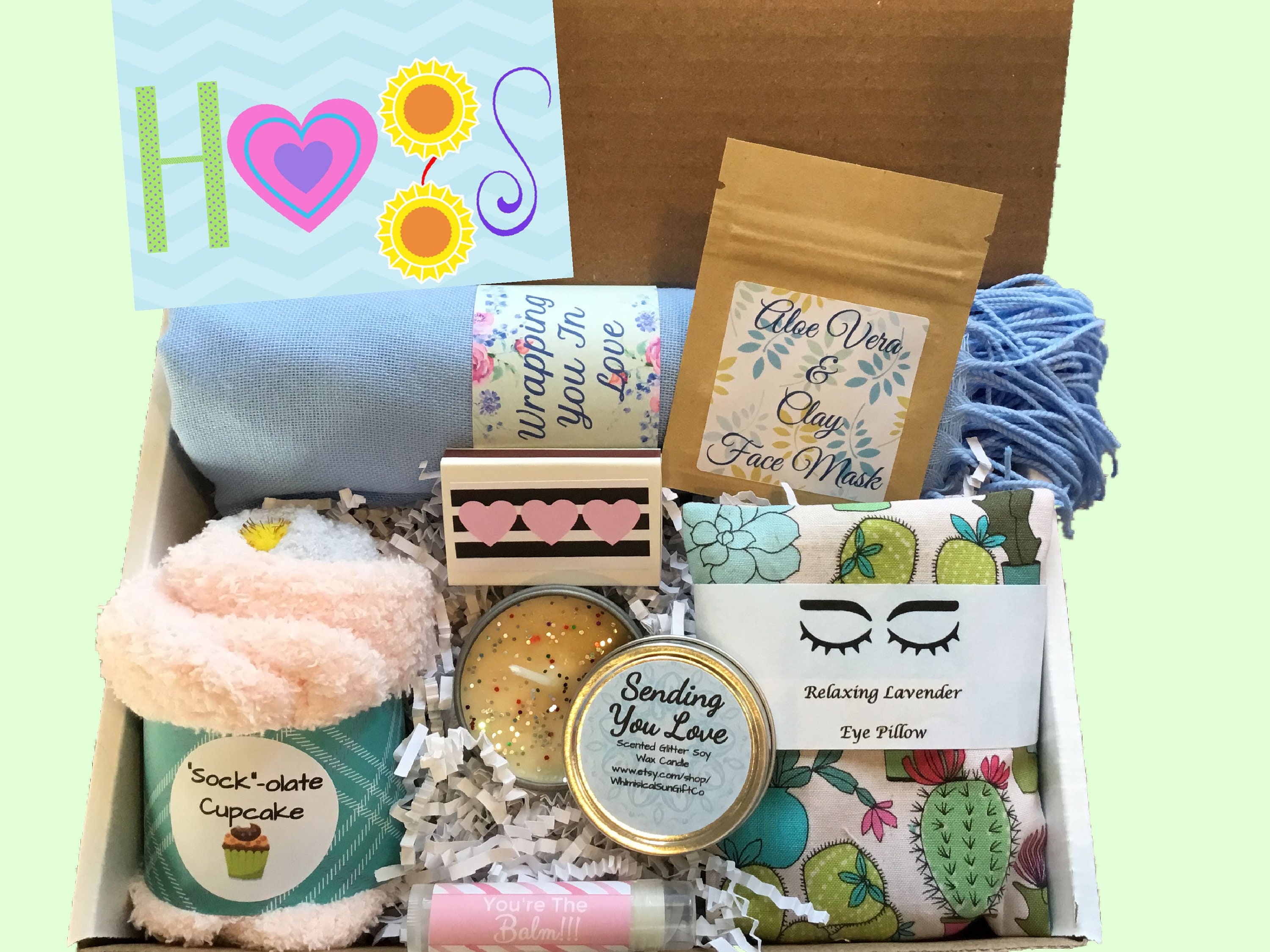 WISHES + KISSES Get Well Care Package for Cancer or Surgery Recovery - Self  Care Gift Box For Women