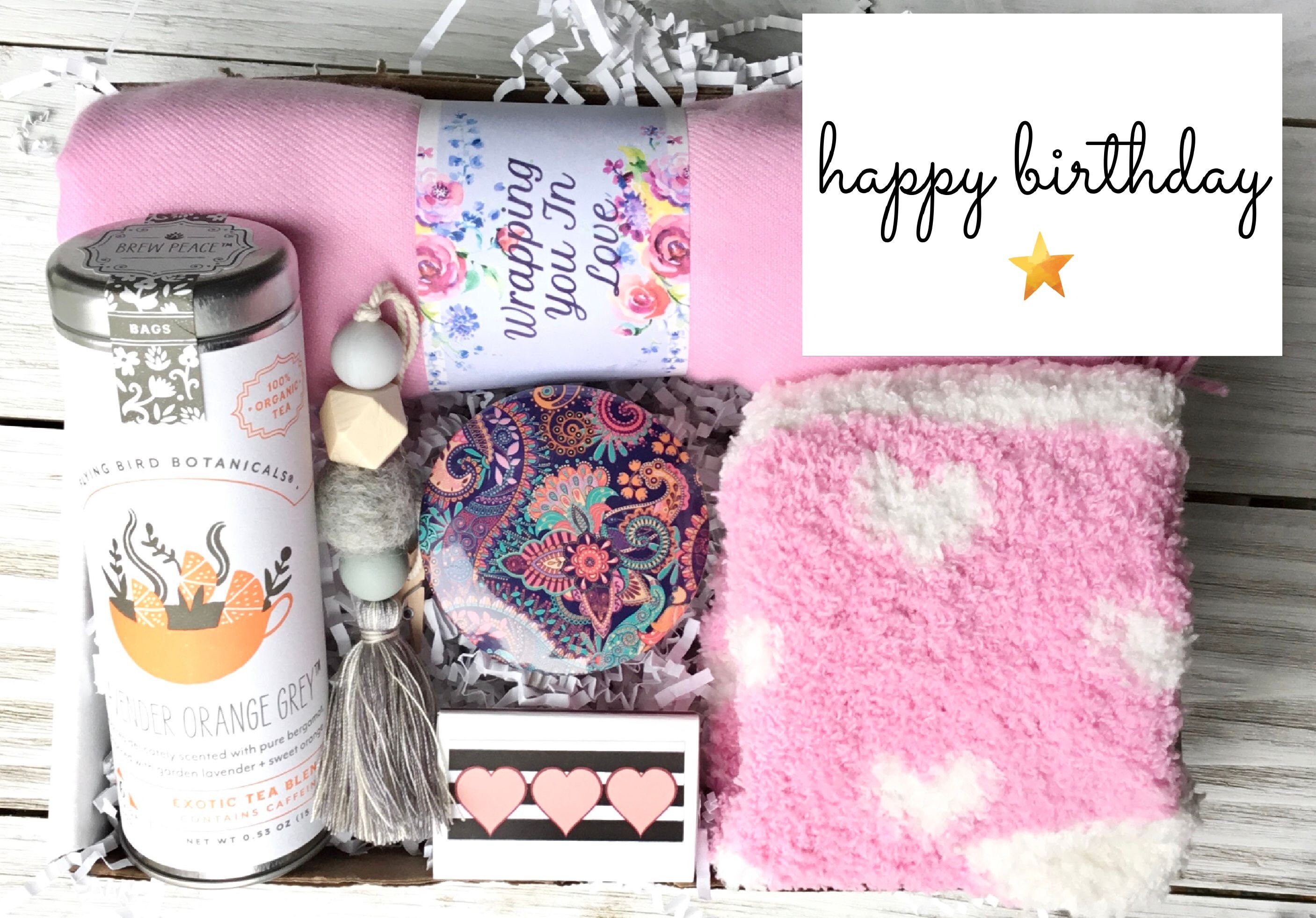 Purple Birthday Gift Box Happy Birthday Box Happy Birthday Etsy