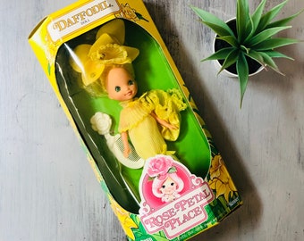 Vintage 1980's Rose-Petal Place Daffodil Doll | 1984 Rose Petal Place Daffodil Doll in Box | Retro Rose Petal Place Kenner Dolls New In Box