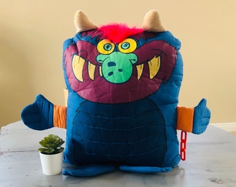 Vintage 1980's My Pet Monster Pillow Plush | Vintage My Pet Monster Plush | Retro My Pet Monster with Chains Plush Pillow Pet Monster Doll