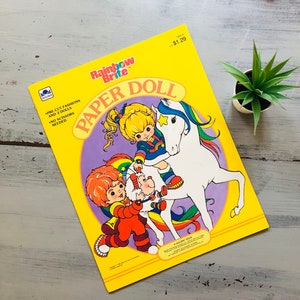 Vintage 1980's Rainbow Brite Paper Doll Book | Retro Rainbow Brite | 1980s Hallmark Rainbow Brite Paper Dolls | Vintage Golden Book