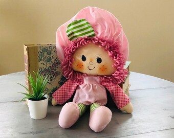 Vintage 1980's Raspberry Tart Rag Doll | 1980s Raspberry Tart Doll | Retro Kenner Strawberry Shortcake Ragdoll Plush | Raspberry Tart Plush