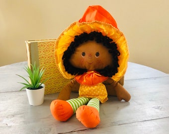 Vintage 1980's Orange Blossom Rag Doll | 1980s Strawberry Shortcake Doll | Vintage Orange Blossom Plush Ragdoll | Strawberry Shortcake Plush