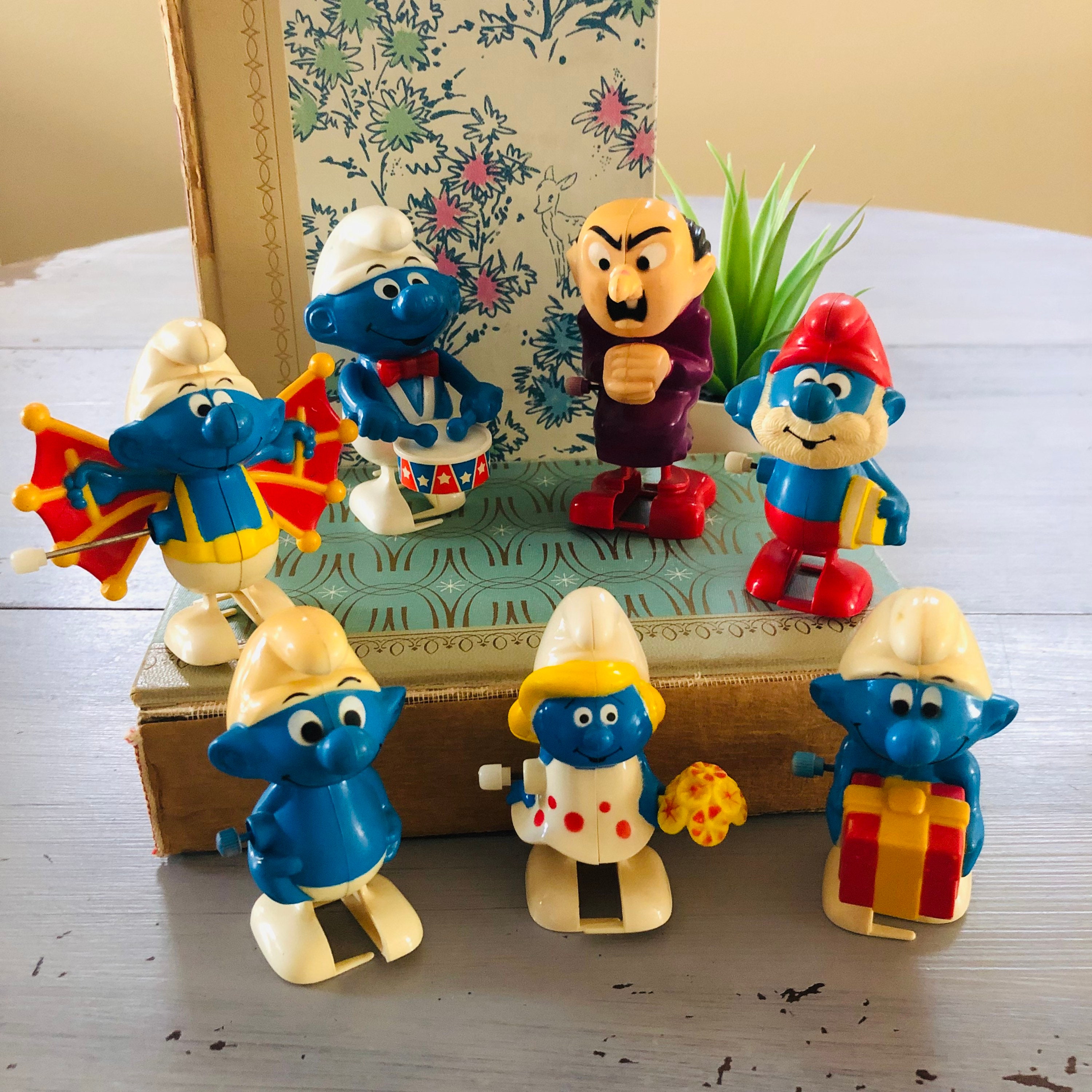 Vintage 1980's Smurfs Wind-Up Toys / Retro 80's Smurfs Wind Up Figures /  Vintage 1980s Clockwork Smurfs / Walking Smurfs Papa Smurf Gargamel -   México