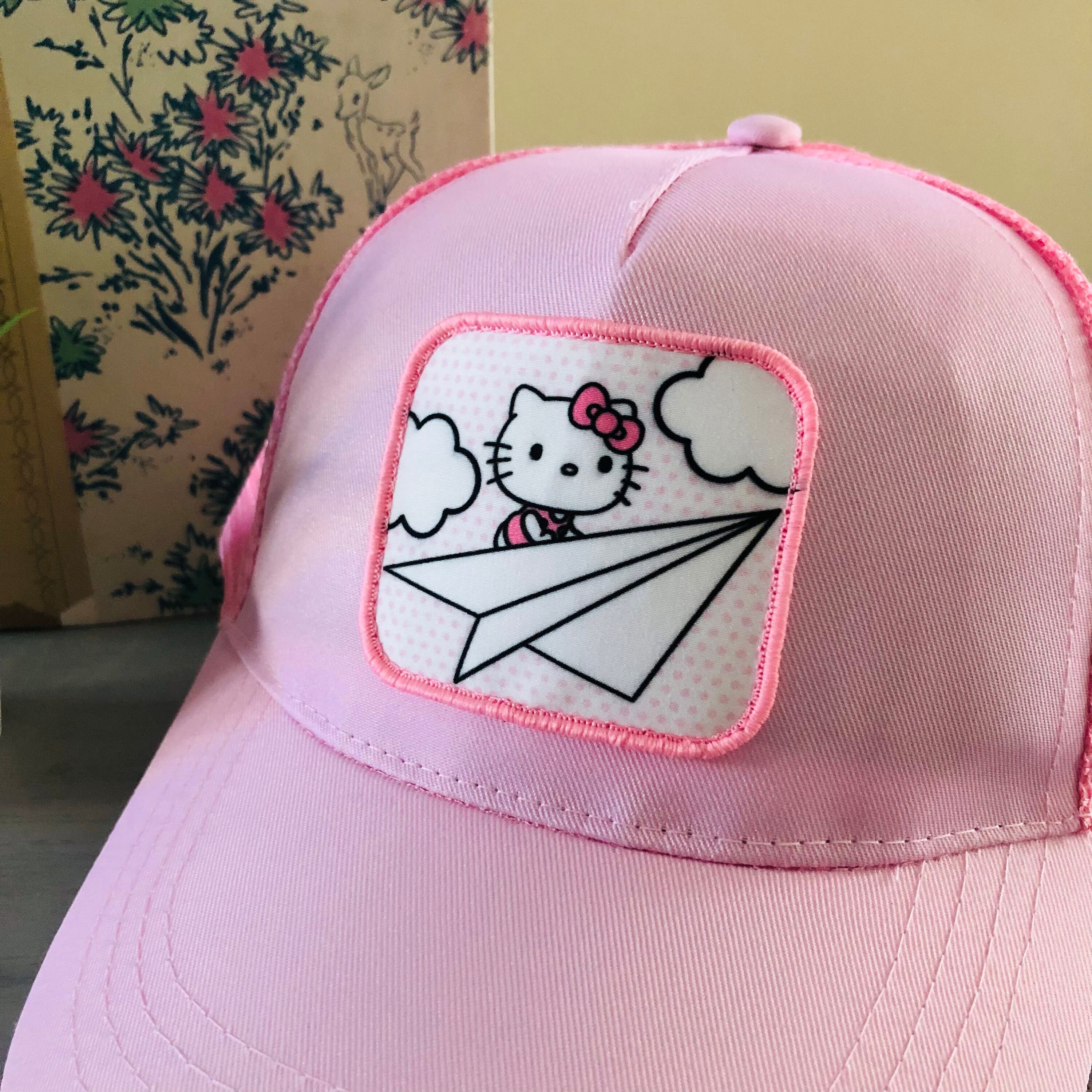 Sanrio Hello Kitty and Friends Hat Sanrio Retro Style Trucker Hat 80s Style Hello Kitty on Paper Airplane Baseball Hat Etsy