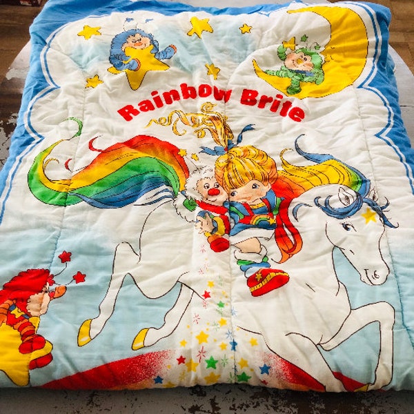 Vintage 1980's Rainbow Brite Sleeping Bag | 1983 Retro Hallmark Rainbow Brite Slumber Party Sleeping Bag | 1980s Kids Sleeping Bag Rainbow