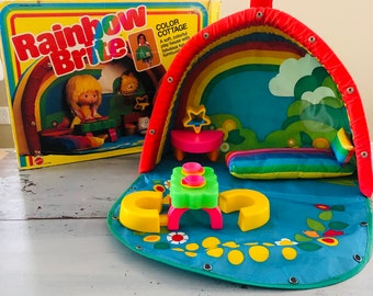 Vintage 1980's Rainbow Brite Color Cottage | Vintage Rainbow Brite Doll Carrier Playset| 1983 Hallmark Rainbow Brite Color Cottage Carrier