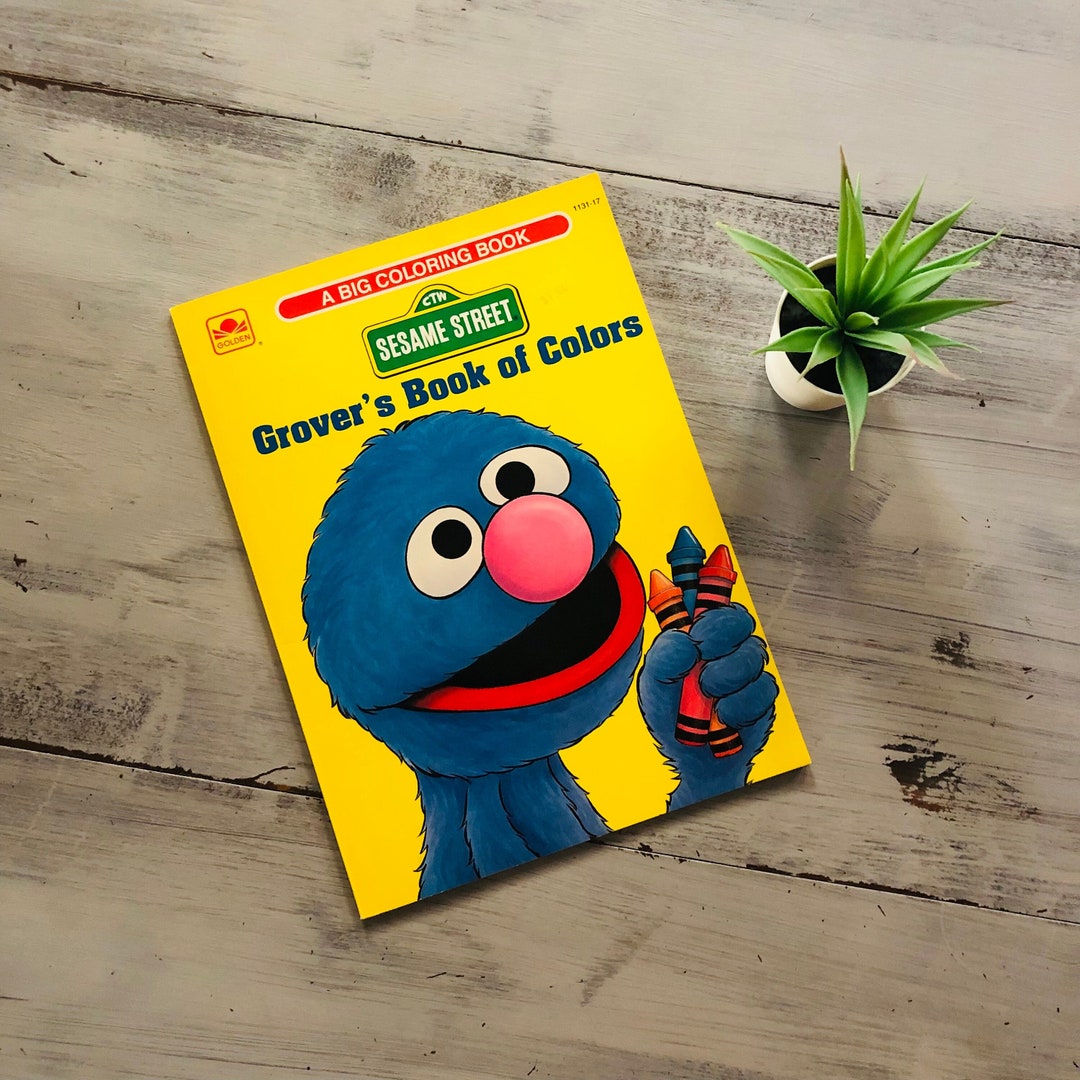Vintage 1990's Sesame Street Coloring Book Retro Grover's Book of ...