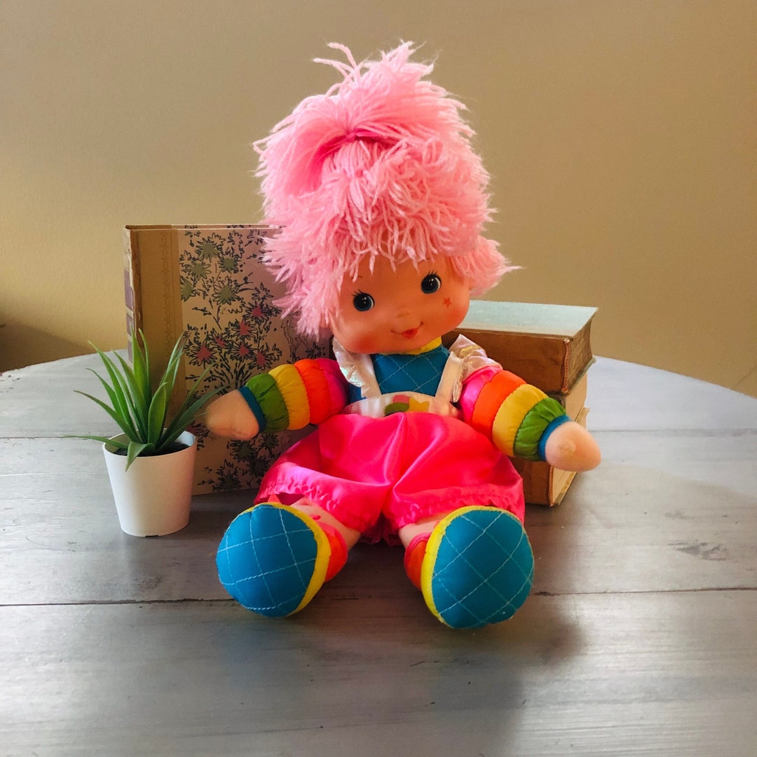 Vintage 1980's Baby Brite Full Size Plush Doll Vintage Rainbow Brite
