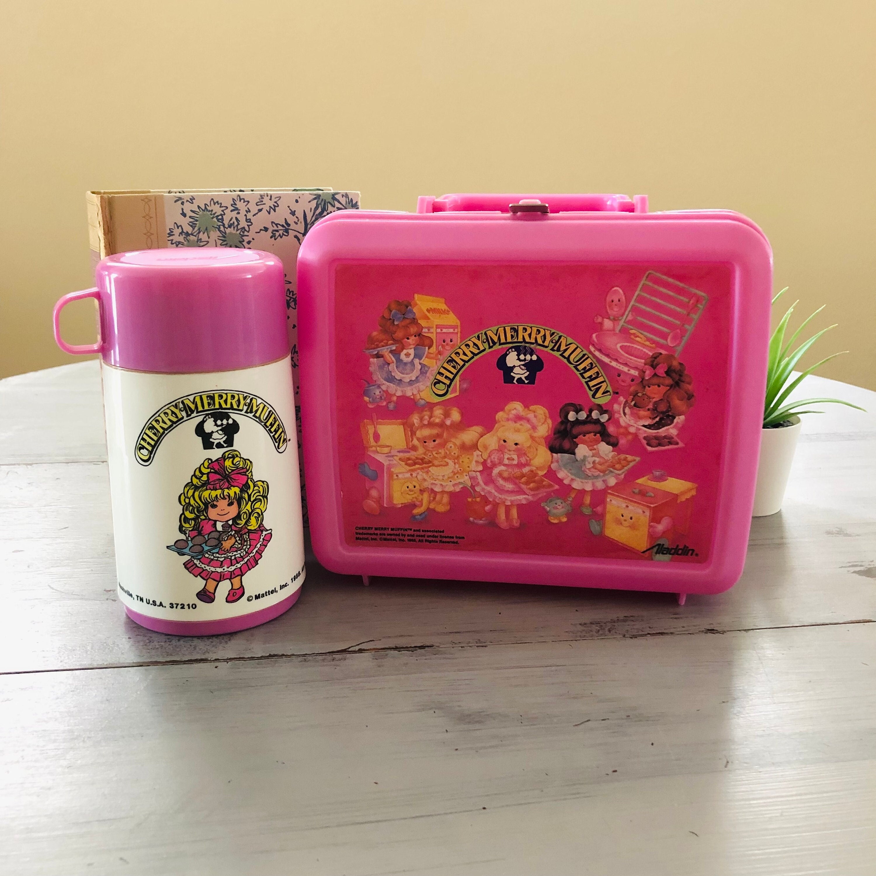 Vintage Cherry Merry Muffin Lunch Box vintage 80's Plastic Lunch