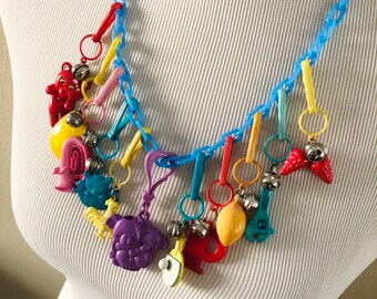 My plastic bell clip charm necklaces from the 1980's! We called them Junk  Necklaces& I bought mine in a store ca…