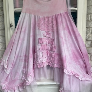 Pink cotton jersey batik skirt