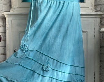 Maxi skirt in turquoise one size 34 to 46