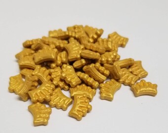 cupcake sprinkles gold princess sprinkles cute little gold crowns sprinkles Pearly Gold Crown Candy Sprinkles 12 OZ princess sprinkles