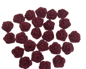 Burgundy fondant roses