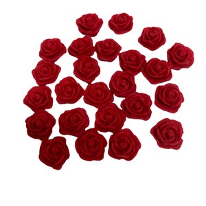 Red fondant roses