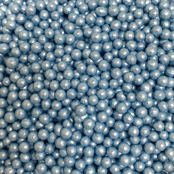 Light blue shimmer sugar pearls 3mm