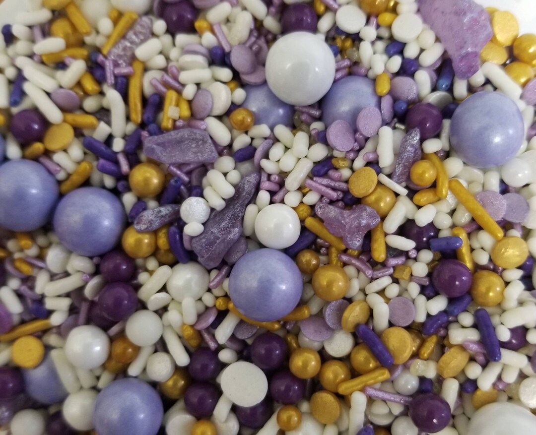Purple and Gold Sprinkles Etsy