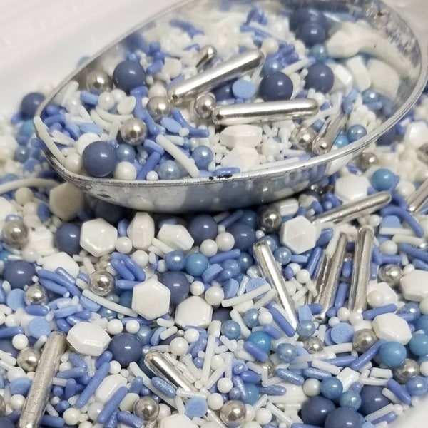 Denim, diamonds and pearls sprinkle mix