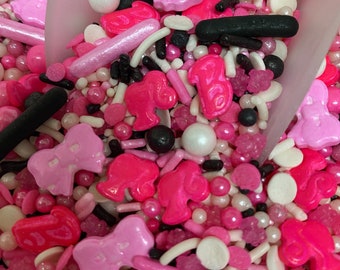 Pretty girl black and pink sprinkle mix