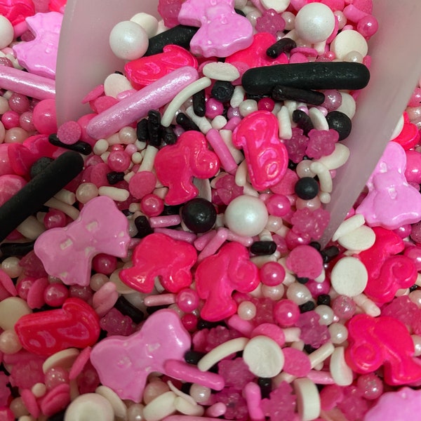 Pretty girl black and pink sprinkle mix