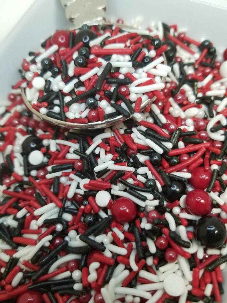 Red black and white sprinkle mix Etsy