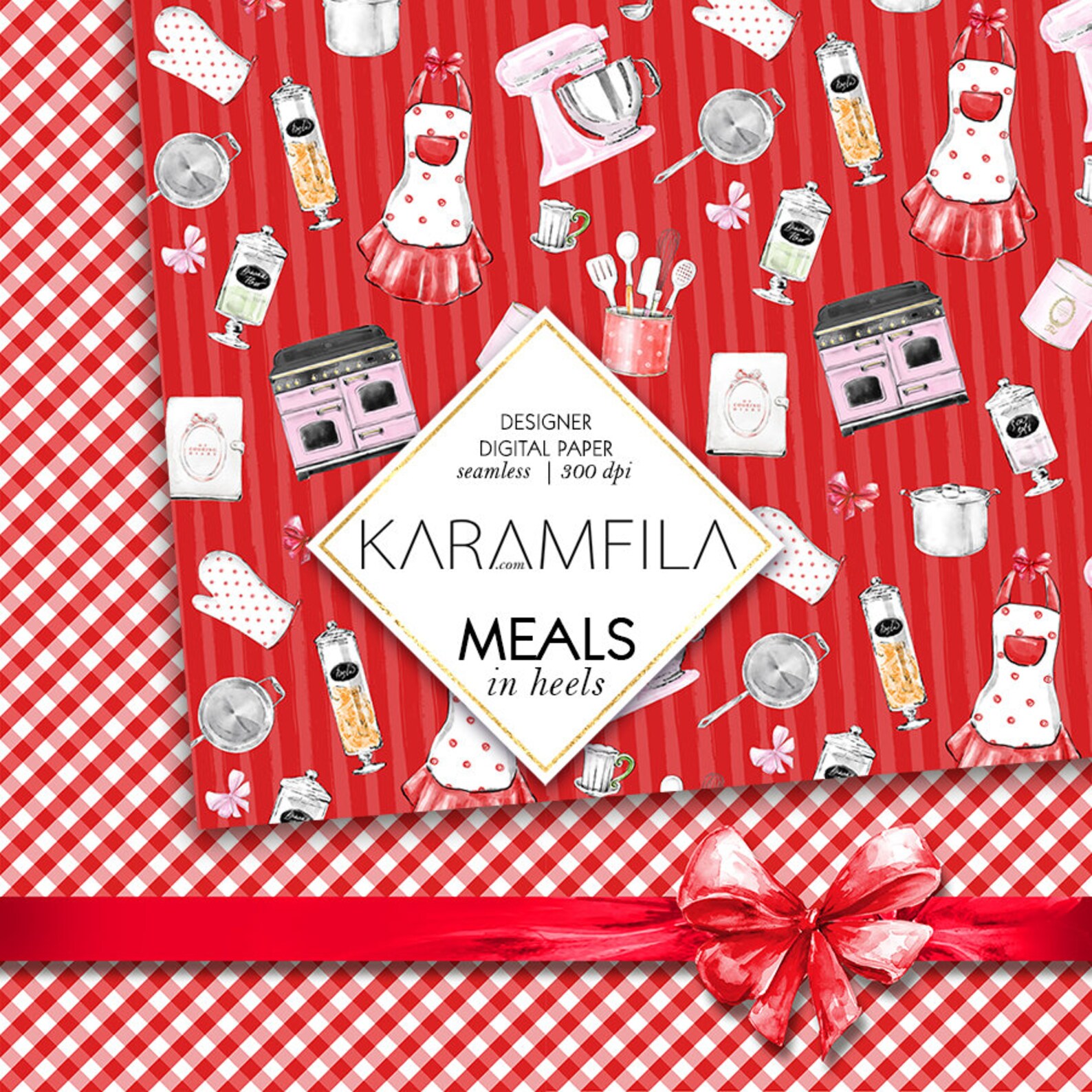 Kitchen Digital Paper Cooking Digital Paper Planner Stickers Etsy