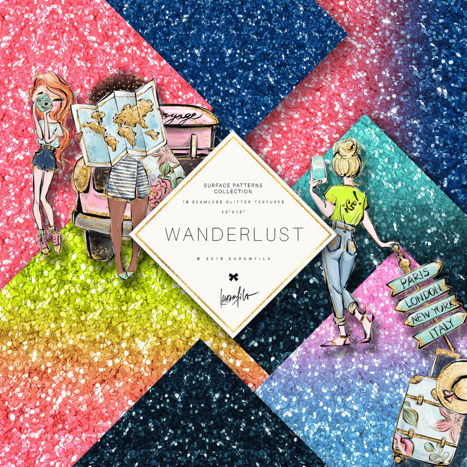 Karamfila's Wanderlust Glitter Textures Ombre Glitter Etsy